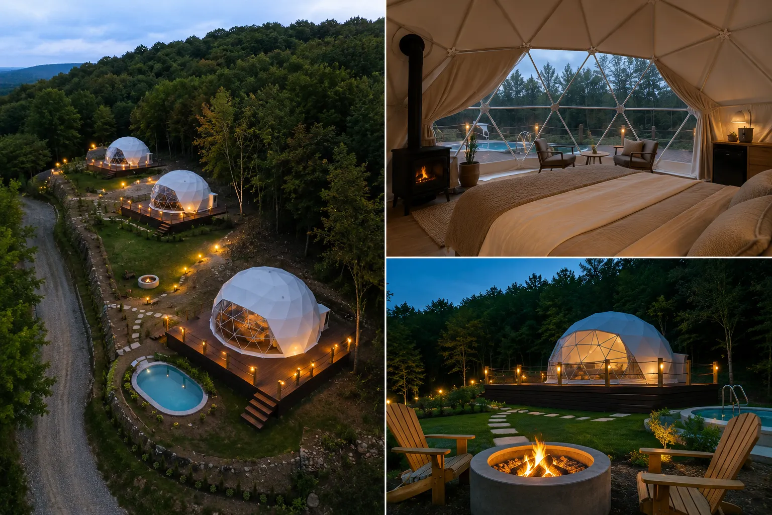 Şile'de özel bahçeli ve havuzlu glamping dome çadırı, komşusuz konaklama